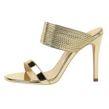 Load image into Gallery viewer, Heel Sandals Gold