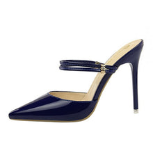 Load image into Gallery viewer, Heels Sandals Navy Blue